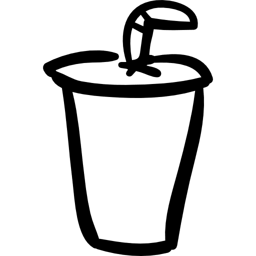 Plastic glass with straw straw drink glass icon