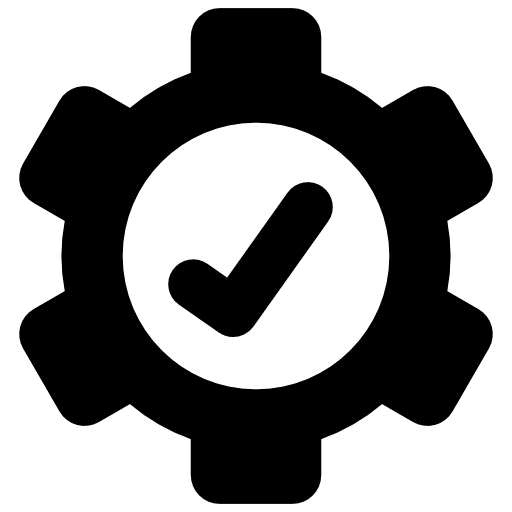 Right settings correct mark cog interface icon