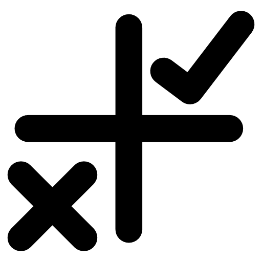 Comparision table check mark cross marketing icon