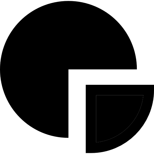 Pie chart silhouette chart market share graph icon