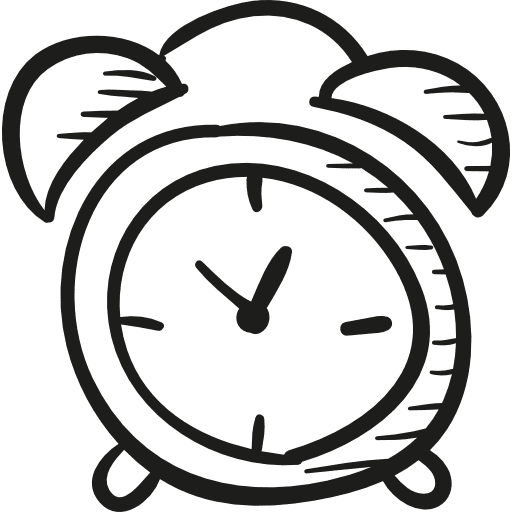 Draw alarm clock  alarm clock time alarm icon
