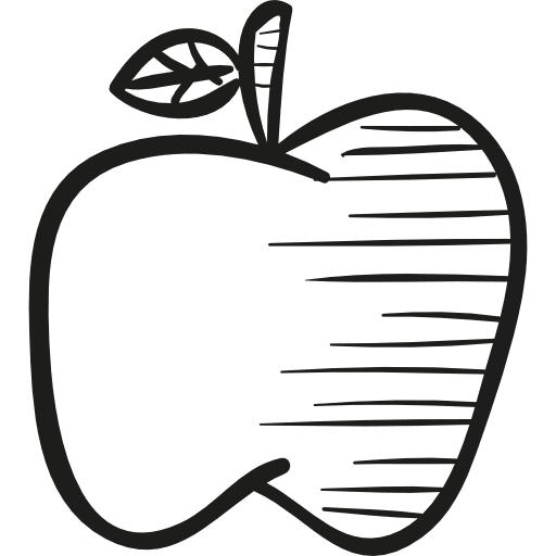 Drawing of an apple apples juice fruits icon