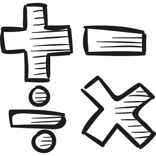 Maths symbols mathematical division minus sign icon