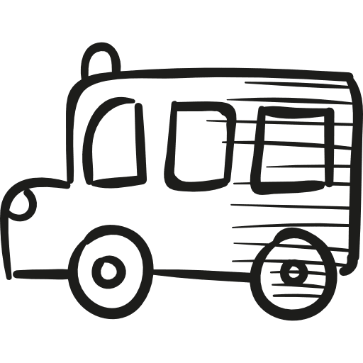 Draw school bus automobile public transport ambulance icon