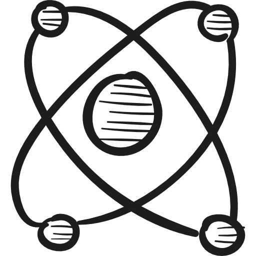 Atomic sign physics nuclear atom icon
