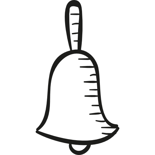 Drawing of a handbell sounds alarma musical icon