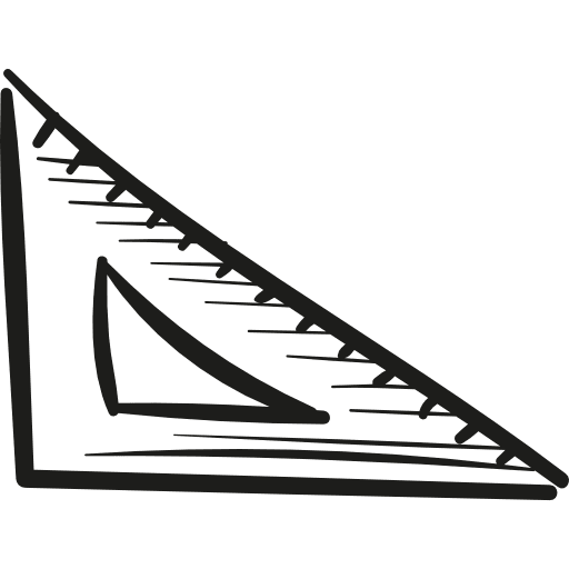Draw set square ruler measure maths icon