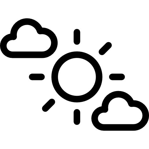 Cloudy day sunny clouds weather icon