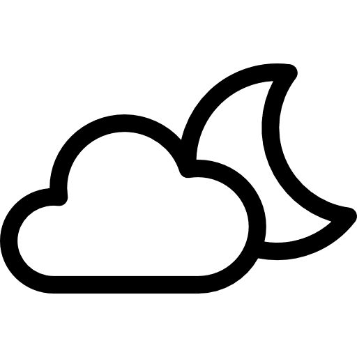 Dark night half moon weather cloud icon