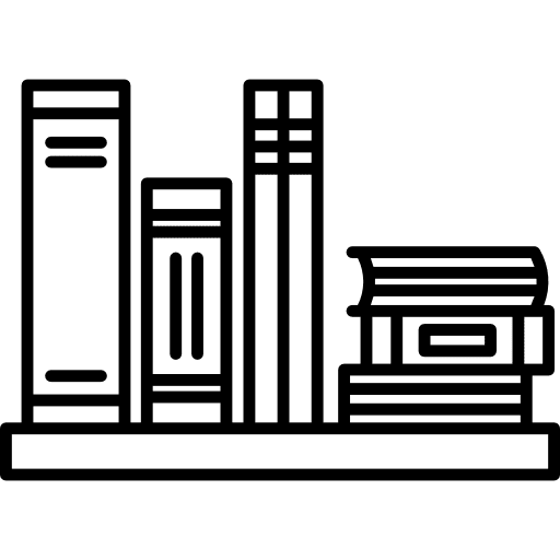 Bookshelf reading education library icon