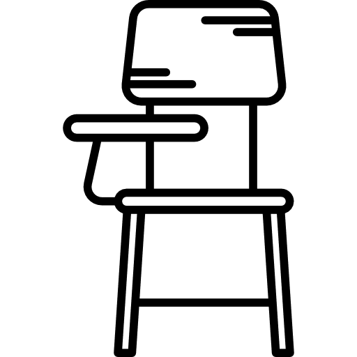 Desk furniture seat chair icon