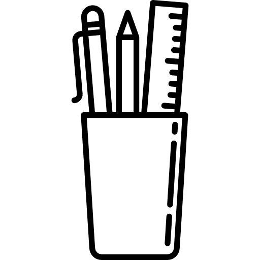 School supplies writing tool school supplies pen icon