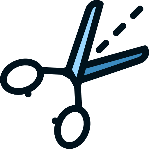 Guide dots cut line icon