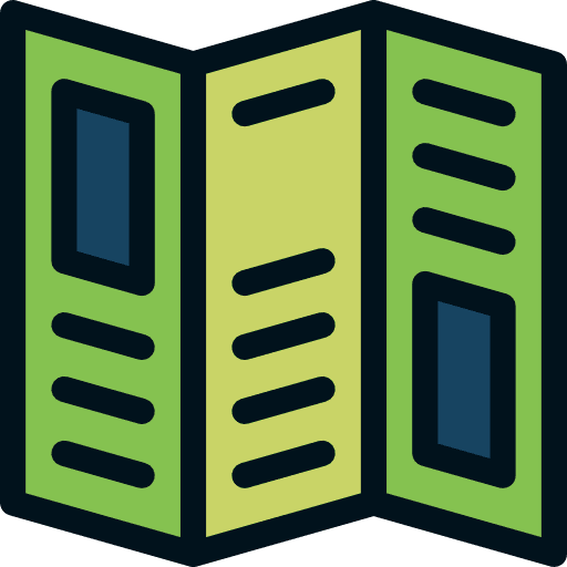 Road map news report interface handout icon