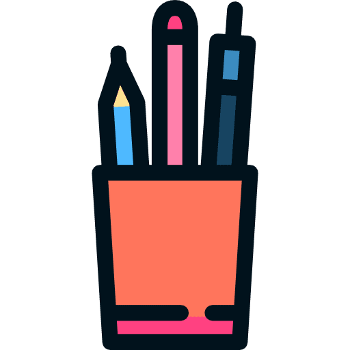 Pens pens pencils school material icon