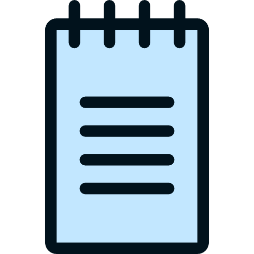 Text lines text format school material notebook icon