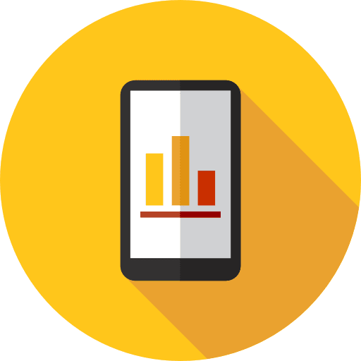 Smartphone smartphone analytics stats icon