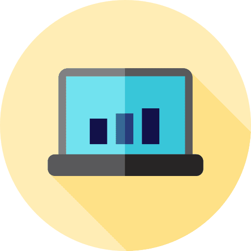 Laptop statistics graphic stats icon