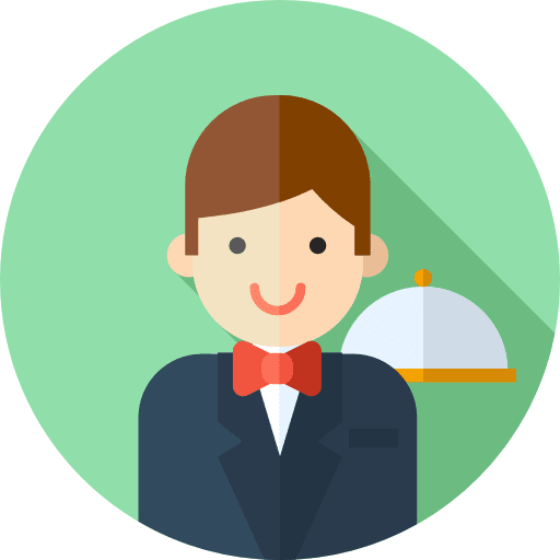 Waiter waiter professions and jobs avatar icon