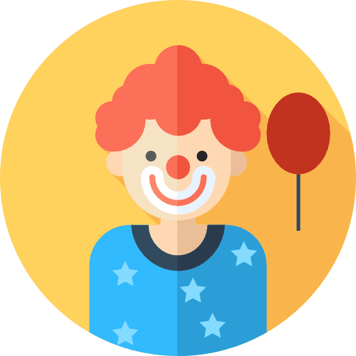 Clown professions and jobs profession clown icon