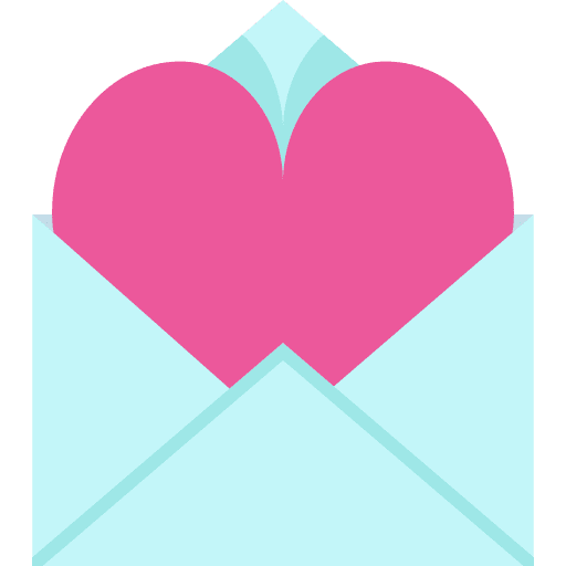Email envelope communications heart icon