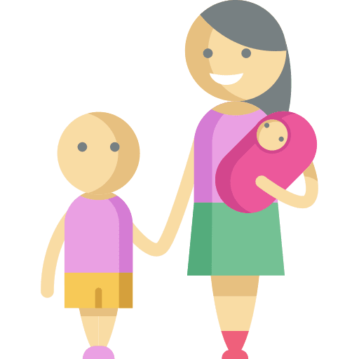 Family newborn boy woman icon