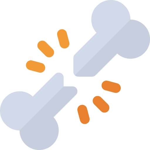 Broken bone body parts human body healthcare and medical icon