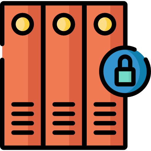 Filing cabinet lock cabinet files and folders icon