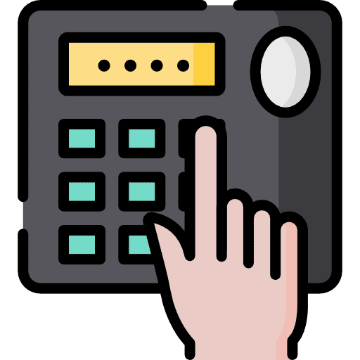 Lock number hand numbering icon