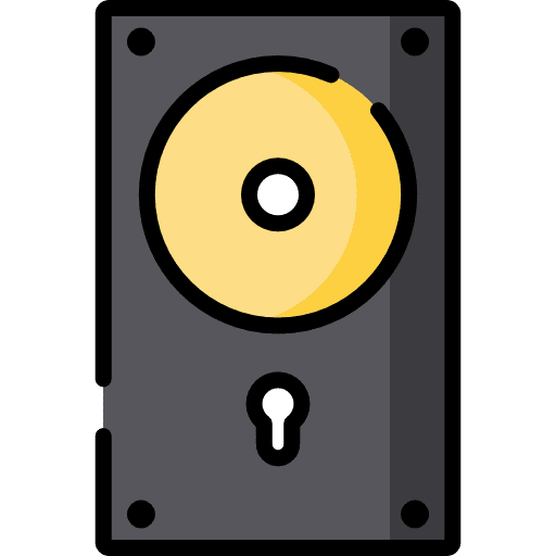 Door knob door knob key lock security icon