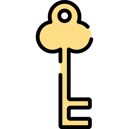 Key tools and utensils door key passkey icon