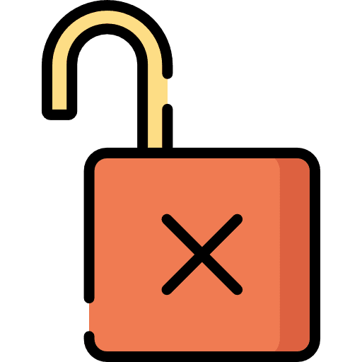 Wrong secure security padlock icon