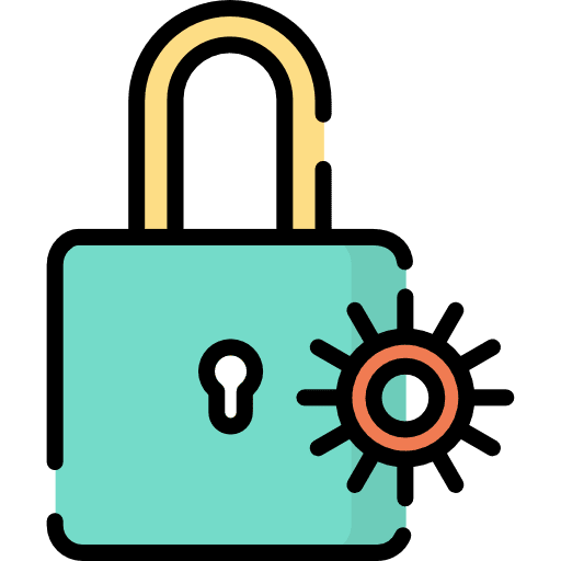 Lock circular security settings icon