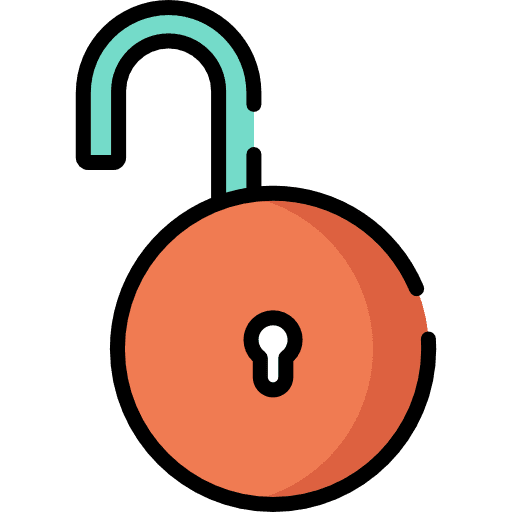 Padlock unlocked security padlock icon