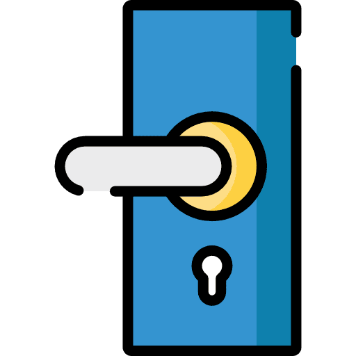 Door handle door key doors access icon