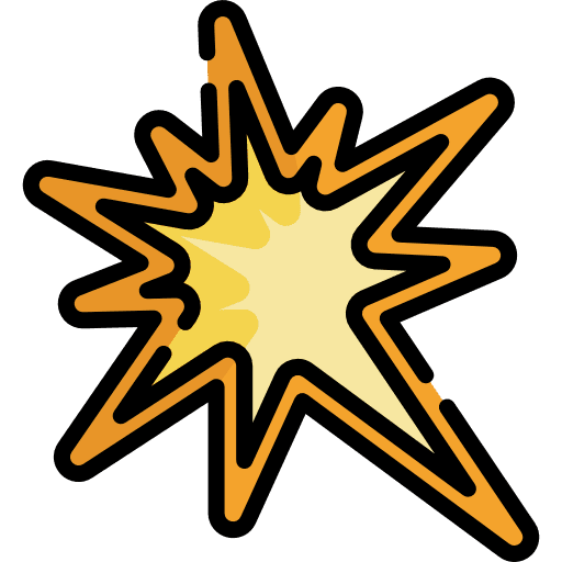 Explosion combustion boom flame icon