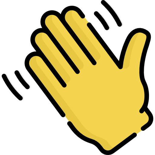 Waving hand goodbye finger hands and gestures icon