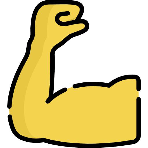 Strong flex exercising hands and gestures icon