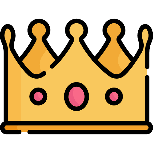 Crown king tools and utensils chess piece icon