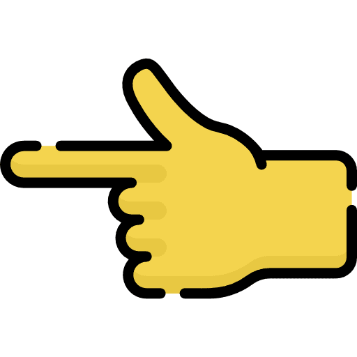 Pointing left hand interface pointing left icon