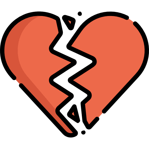 Broken heart broken heart romantic love icon