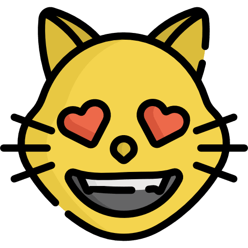 Cat in love feelings emoticons icon