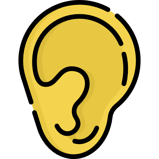 Ear healthcare and medical body parts medical icon