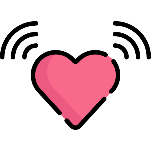 Heart interface shapes peace icon