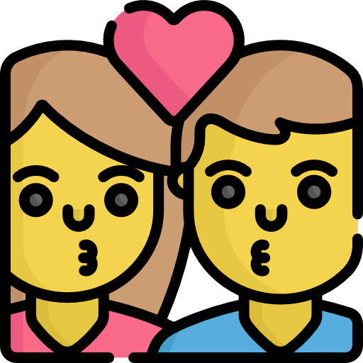 Kissing love man woman icon