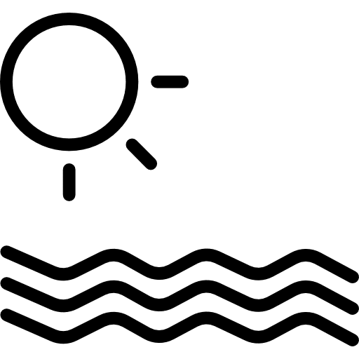 Sun sun ocean evening icon