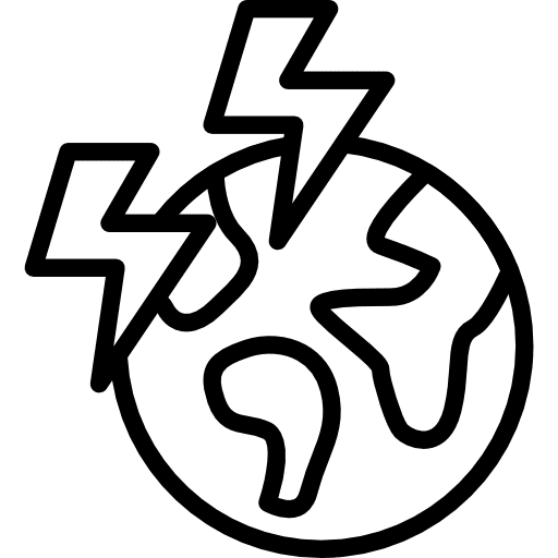 Planet earth worldwide lightning planet earth icon