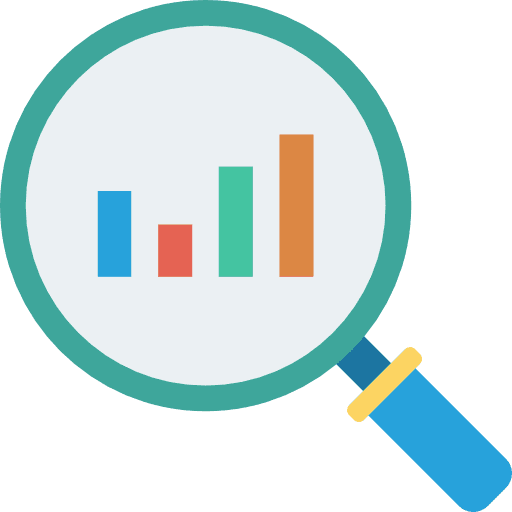 Analysis seo and web data analytics pie graphic icon