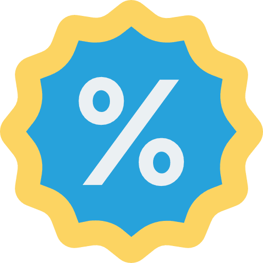 Discount percentage commerce and shopping discount icon