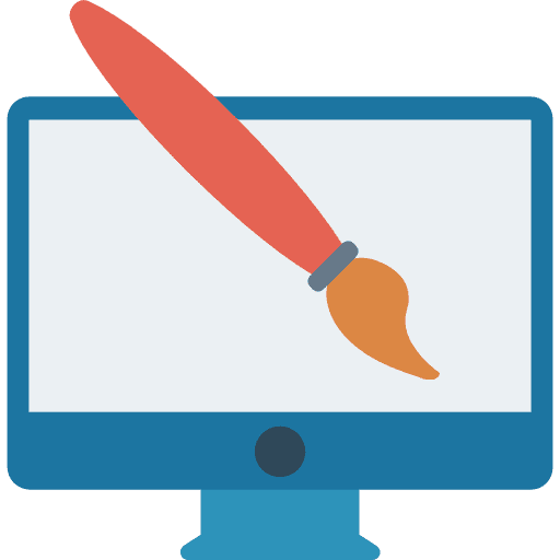 Paint television paint brush tv icon